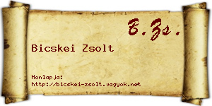 Bicskei Zsolt névjegykártya